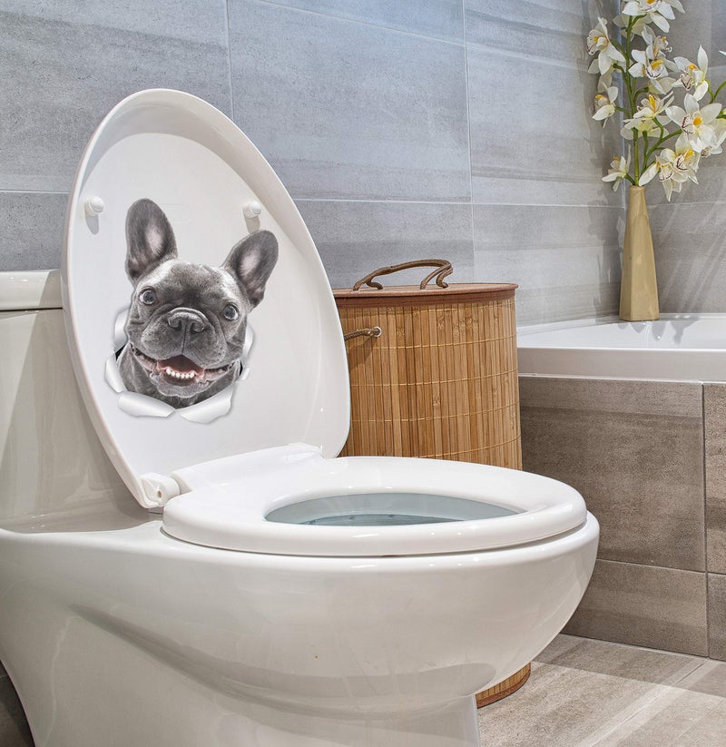 Winston Bear Winston & Bear Smiling Frenchie Dog Wall Decals - 2 Pack - French Bulldog 3D Sticker Decals for Walls, Cars, Toilet and More - Retail Packaged French Bulldog Gifts - Image 5